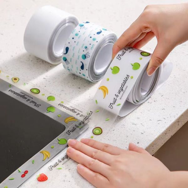 Bath & Kitchen PVC Self-Adhesive Sealant Strip Pressure Sensitive Acrylic Caulk Tape for Shower Tile Sealing