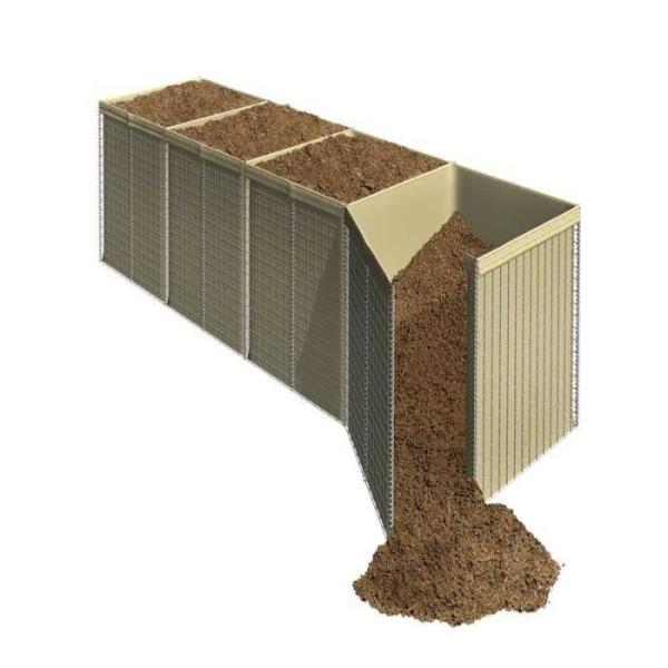 Galvanized Iron Wire Hesco Barrier with Hexagonal Hole Shape and 50mm*50mm Aperture for Defense and Flood Control
