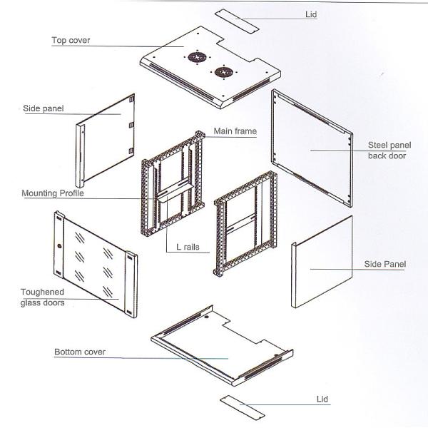 TUXIN wall mount cabinet 9u 600*450 Wallmount 19 9u cabinet used in office in cixi