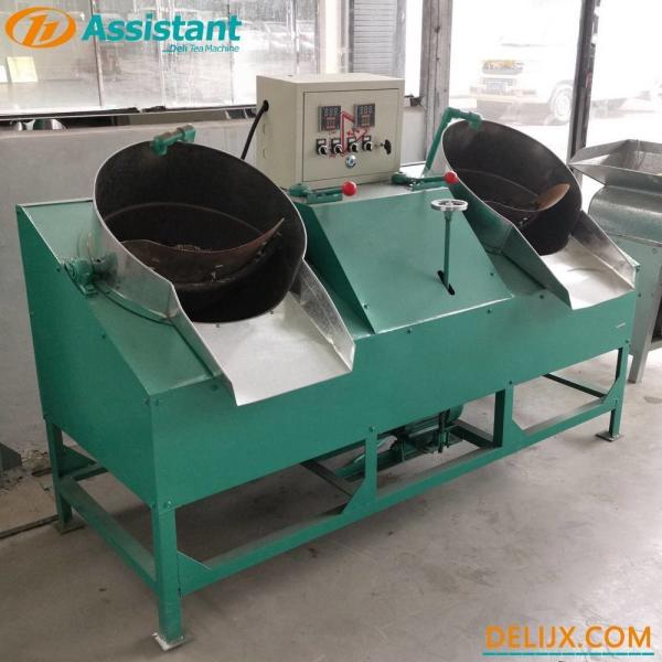 Double Pot Tea Roasting Machine with 50cm Wok Diameter and 0.75kw Power