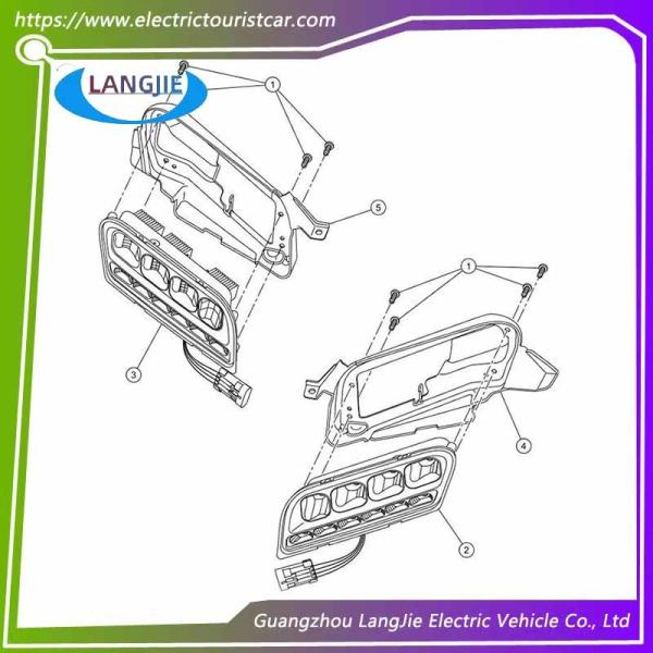 Carro de golf eléctrico Club de automóviles delanteros de luz LED piezas de color original
