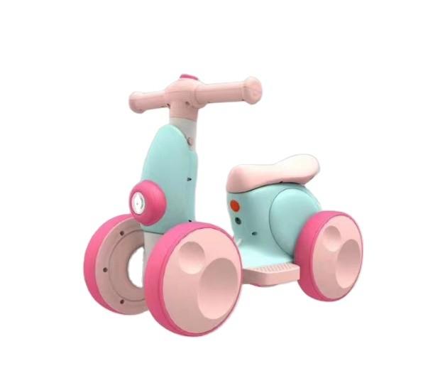 52*30*45 Bicicleta de equilíbrio infantil com dispositivo de bolha de luz musical e bicicleta elétrica para carro