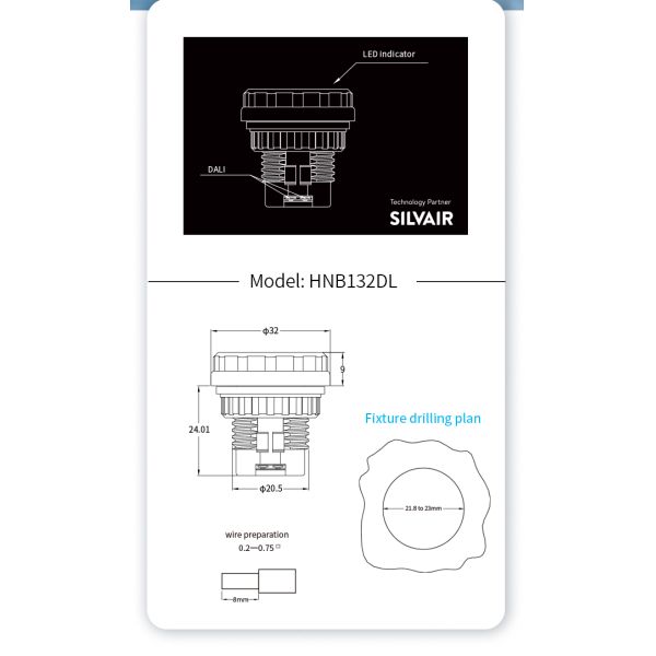 Zhaga Book20 Based SILVAIR Bluetooth Mesh to DALI converter, self-contained 
