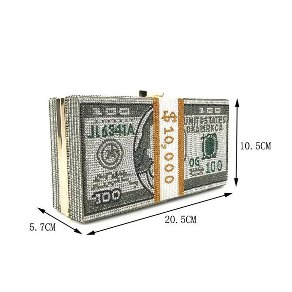 Waterproof Dollar Lock Money Clutch Elegant Ladies Wedding Handbags by Fashion Designer