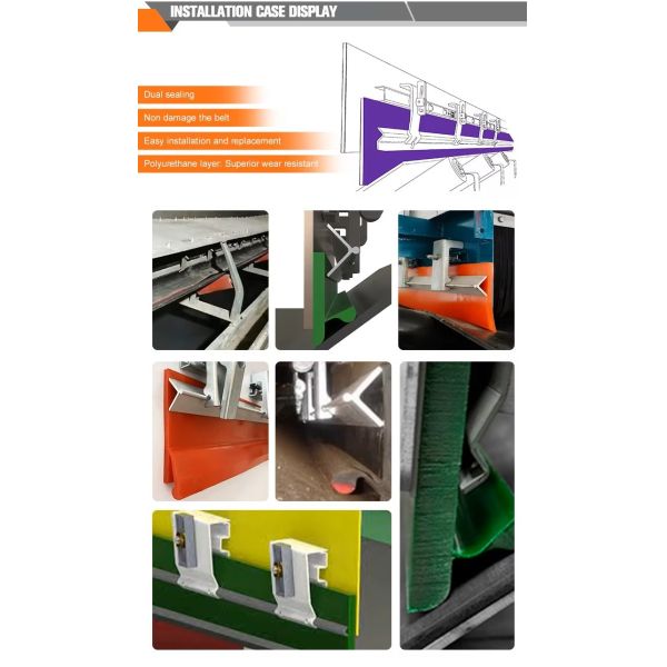 PU Conveyor Skirting Board High Abrasion Resistance Dust Control Aggregate Conveyor Use