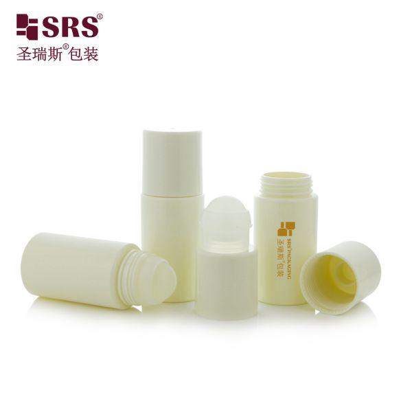 Eco Friendly PET Roll On Bottle 50ml Screw Neck Empty Cosmetic Container For Body Oil Deodorant Eye Serum Packaging