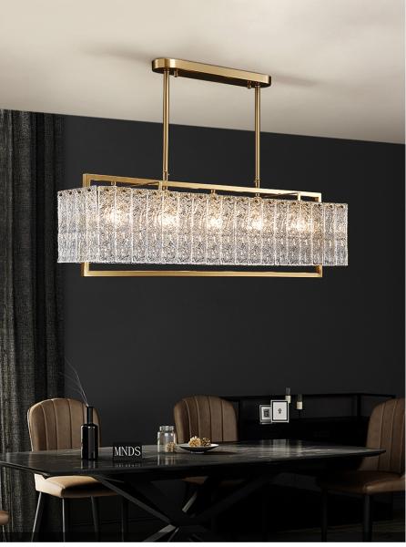 Luxury home decor lamp living room chandelier rectangle modern led crystal chandelier ceiling light(WH-CY-229)