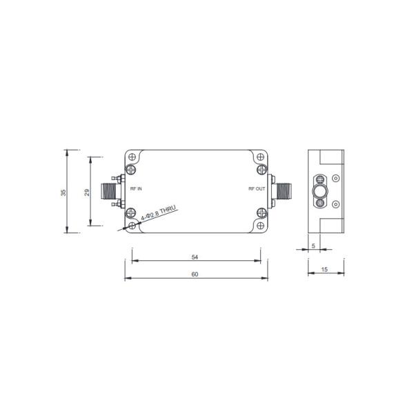 Усилители миллиметровых волн 30 - 40 ГГц Усилители сверхнизкого шума 26 Вт Для медицинского оборудования, аэрокосмической промышленности