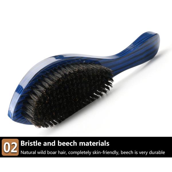 Мужская буковая деревянная 360-х волновая щетка длинная ручка борода волосы щетка с кабановой щеткой