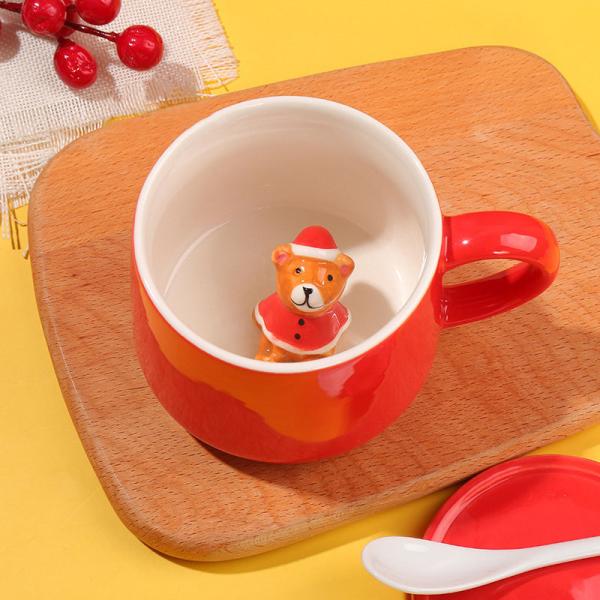 Customized Handmade Ceramic Mug Cute Animal 3D Drinking Cups for Tea Coffee Gift