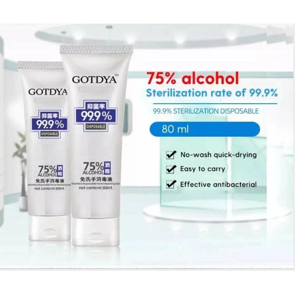 8000pcs in stock , GOTDYA  antibacterial 80ml 300ml 500ml gel 75% alcohol rinse-free hand sanitizer dispenser