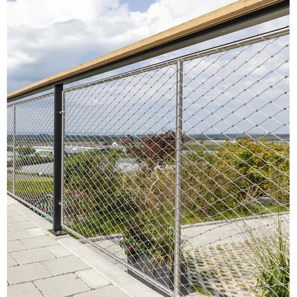 Flexible Woven Plain Weave Stainless Steel Rope Mesh With 1*10m/2*5m/2*3m/10*10m Boundary Dimension For Bridge Fence