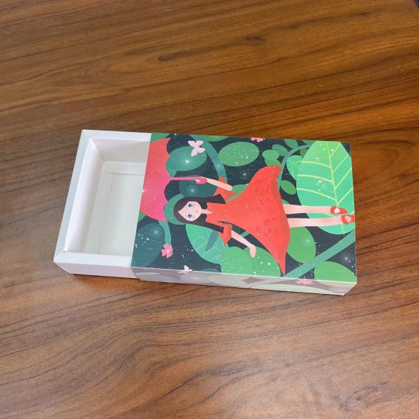 Floral Tea Foldable Paper Boxes Socks Bake Cardboard Drawer Boxes Foldable