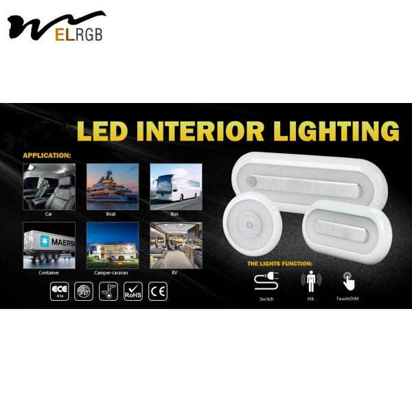 540Lm Surface Mount Marine Ceiling Light IP67 For Boat Yacht