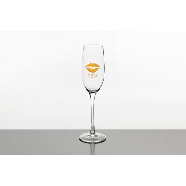 Wedding Engagement 258ml Etched Champagne Glasses 9 Ounce Mouth Blown Lead Free