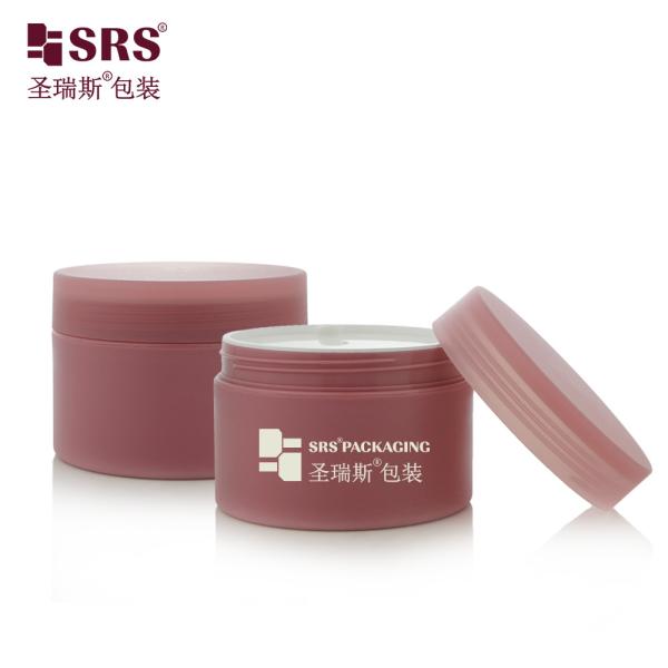 SRSJK-200g Hot Red Custom Design Empty Round PP Plastic Jar With Screw Lid With Disc Liner For Airtight For Cream Butter Packaging