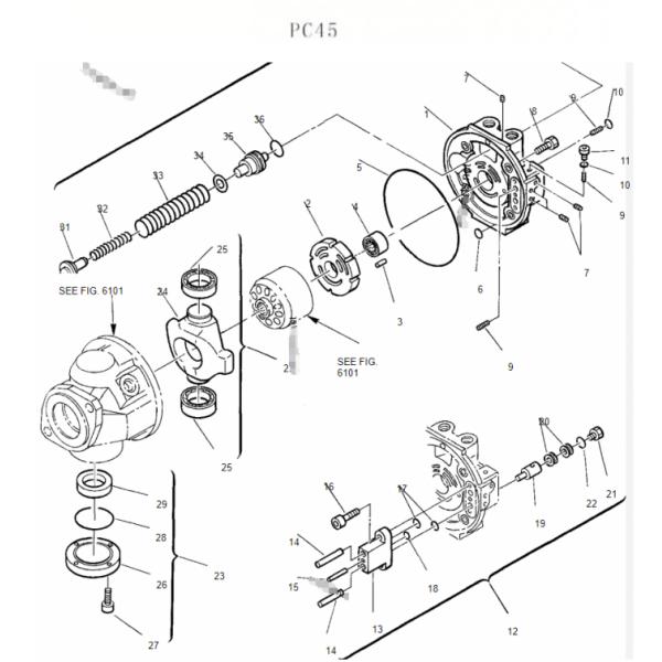840220081 pièces de KOMATSU Pc45 pour l'excavatrice standard Hydraulic Pump