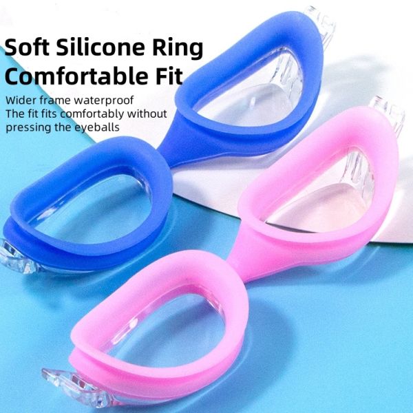Fog Resistance Children Swimming Goggles With Rainbow Plating Lenses For Youth