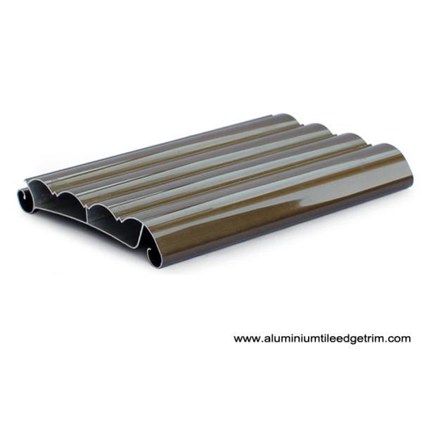 Wood Grain Aluminium Rolling Shutter Door Profiles Electrophoresis Champagne