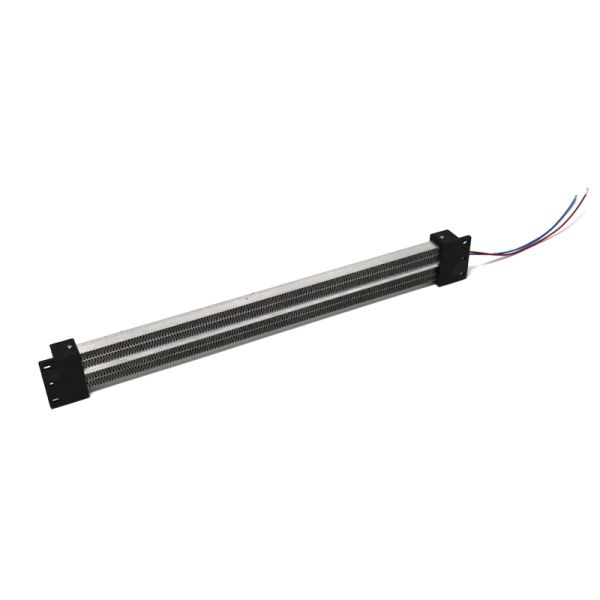 Elemento calefactor PTC de 24 V a 220 V con aleta de aleación de aluminio corrugado y cable de goma de silicona de alta temperatura