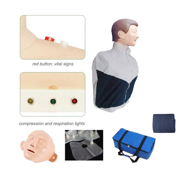 Cardiopulmonary Resuscitation Practice Dummy Half Body Model for First Aid Training