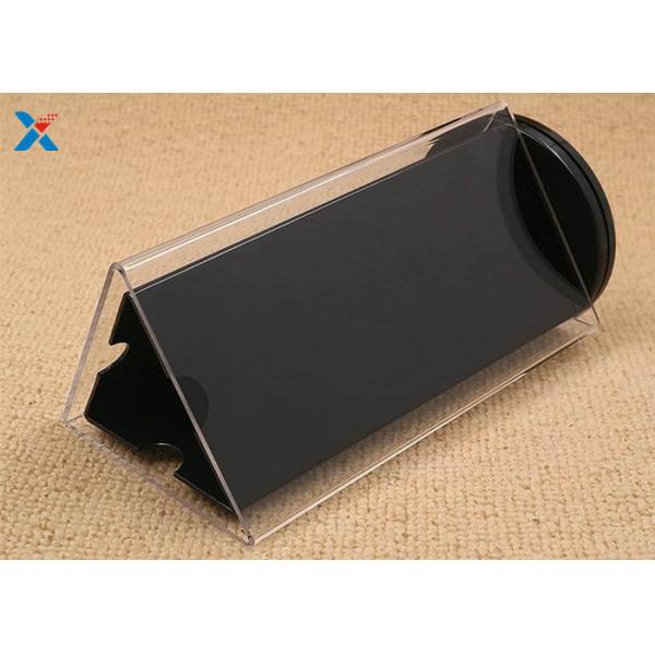 Clear Acrylic Sign Holders / Three Sided Sign Holder For Table Counter