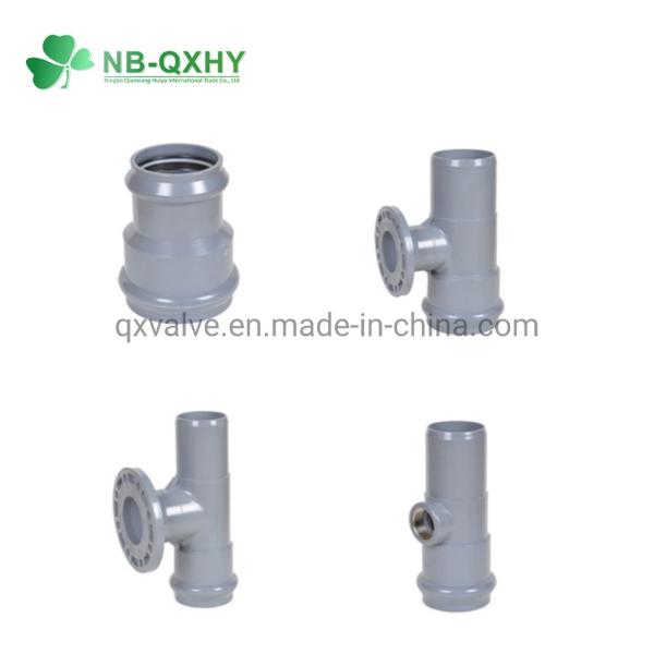 1/2 to 4 White and Blue Plastic Pipe Fitting Reducing Coupling Socket with Rubber Ring