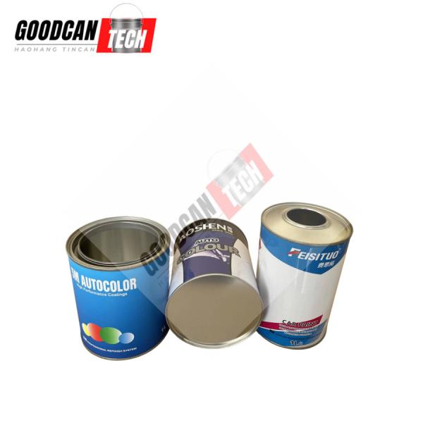 Car Paint Round Tin Can 1liter OEM Printing Anti Rusted With Metal Cover