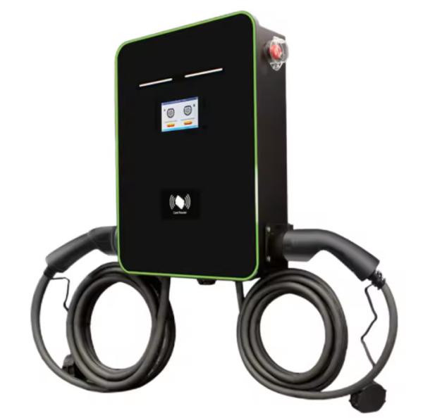 Dual Gun EVSE Wall Mounted AC Wallbox EV Charger 14KW 22KW 44KW WIFI/LAN/4G