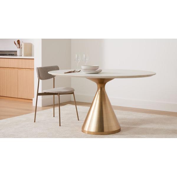 Marble Top Steel Gold Pedestal Tables For Coffee Living Room