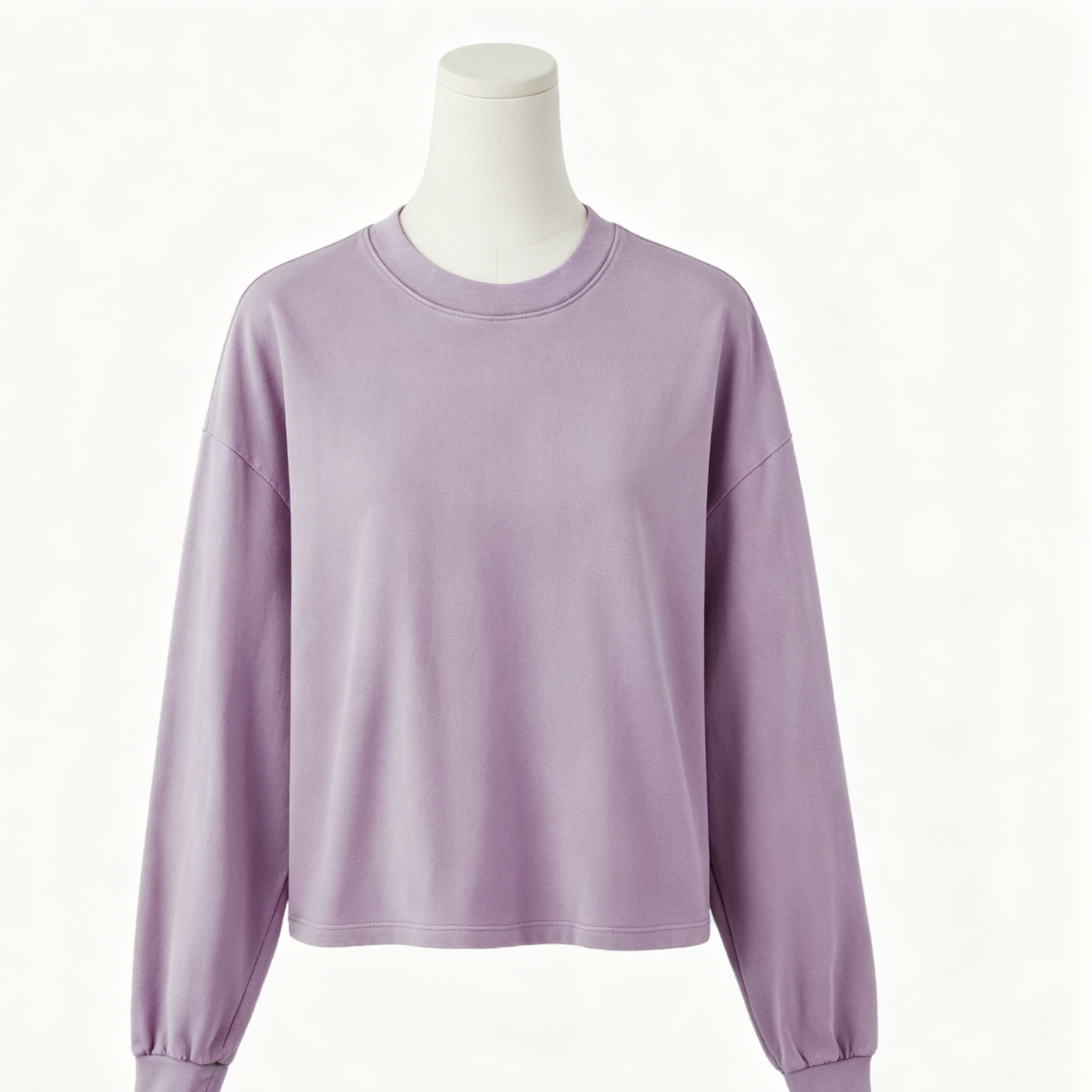 Men’s Loose Fit Cotton Long-Sleeve T-Shirt Casual Crew Neck Streetwear Basic Top