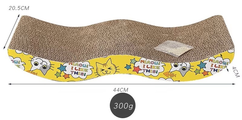 Eco Friendly Cat Scratching Board With Curved Wave Design For Claw Grinding