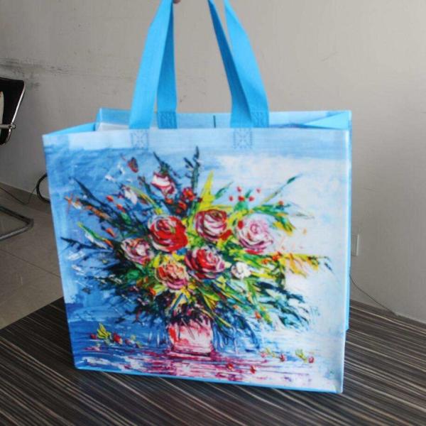 Large reusable customized logo printing pp woven bag