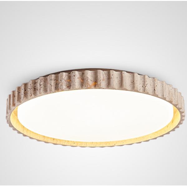 French round bedroom ceiling lamp yellow cave stone wabi-sabi style living room dining room lamp middle-aged designer study