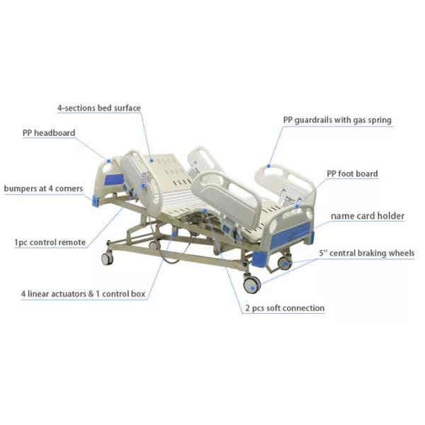Lecho de hospital eléctrico de lujo de 5 funciones para venta