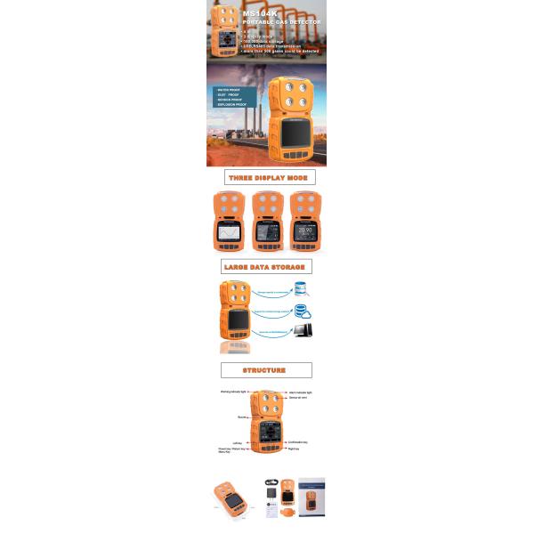 Zetron 4 в 1 портативном Multi компакте O2его CO БЫВШЕМ IP65 200g детектора газа H2S легком работает
