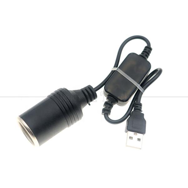 Set Up Charger USB A Male 5V to 12V Car Cigarette Lighter Socket Female Converter Cable