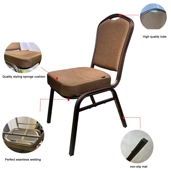 Stackable Hotel Banquet Chair Iron Aluminum Powder Coating Finish Tyrone Chair