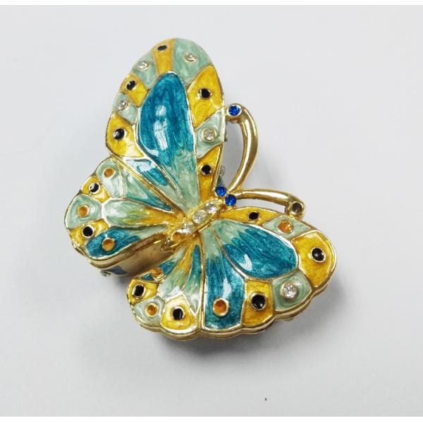 Alloy jewelry metal box butterfly trinket box  for promotion gift