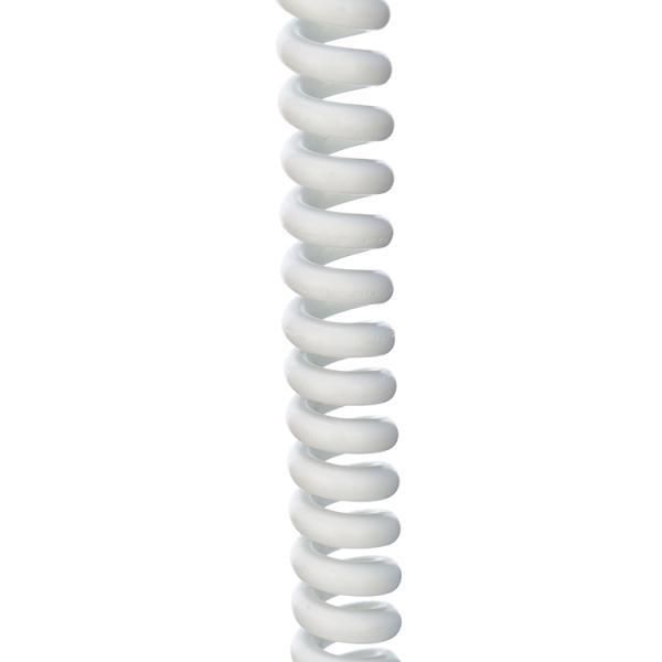PE Jacket Eu Retractable Coiled Power Extension Cord Oxygen Free Bared Stranded Copper Conductor 3 Core Spring Wire White Black