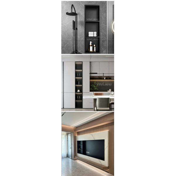 Rust Resistant Stainless Steel Shower Niche Fireproof  Beautiful With LED Light