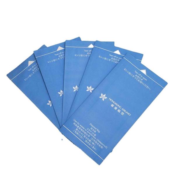 Heat sealing Kraft Paper Travel Air Sickness Bag for SOS Medical
