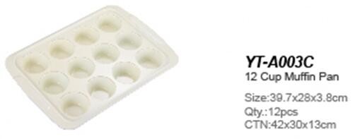 FOOD GRADE Bakeware 12 cup Ceramic coating colorful painting round Muffin Pan for 2018 New Year