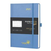 Estudante pontilhado Weekly Planner Haze Blue Leatherette Paper das páginas da nota