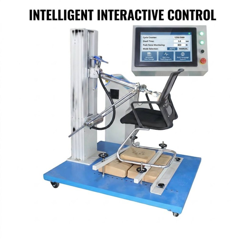 Office Chair Back Load Fatigue Tester Tilt Mechanism Durability Testing Machine Chair Backrest Repeated Push Test Machine