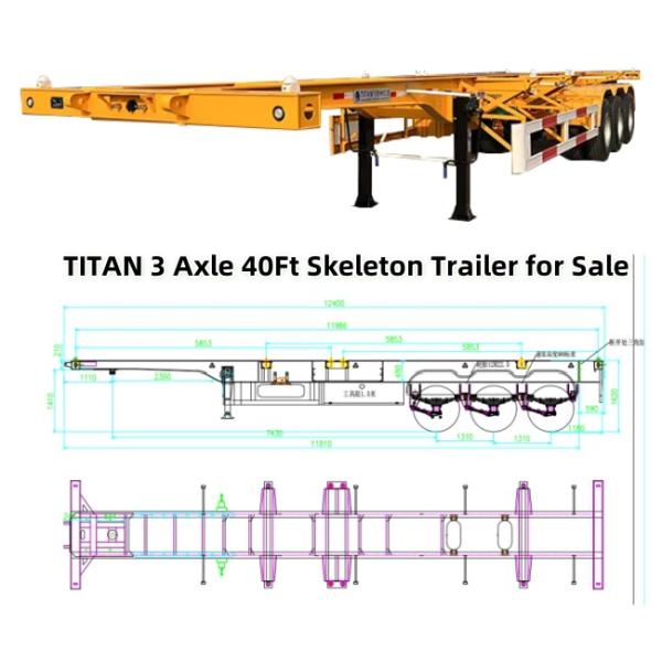TITAN 3 Axle 40Ft Skeleton Trailer for Sale