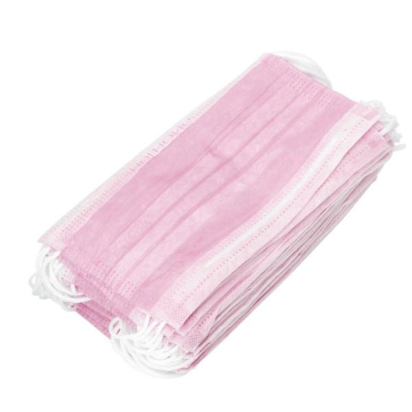 Earloop Disposable Medical Mask Pink Color Wind / Sunlight Prevent Skin Friendly