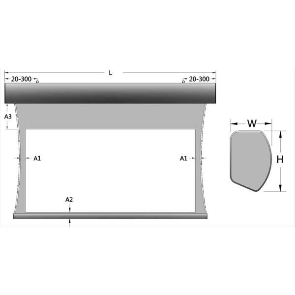 Напряженная плата 100 дюймов моторизовала экран, ткань серого цвета экрана HD домашнего театра моторизованную