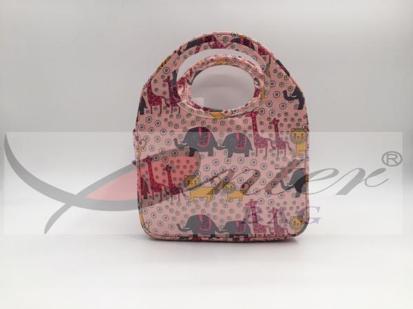 Pink Color Kids Neoprene Lunch Bags , Lightweight Cooler Bag For Children