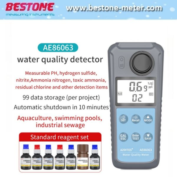 Portable Water Quality Meter Chlorine Detector Residual 0.00-15.00mg/L pH 4.0-10.0